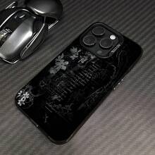Estética monocromática de ángel gótico oscuro.funda de teléfono Fundas compatibles con ,Apple,VIVO,OPPO,,, y Honor.Fabricadas en silicona TPU,ofrecen protección contra golpes y caídas. - Negro - Ver 1
