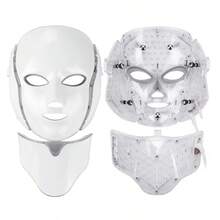 7-Color LED Necked Facial Mask LED Light Facial Mask Skin Beauty Instrument Face Lift Firming Massager - 美規A型插(110-127V) - 查看 9