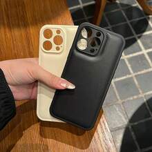 1pc High-Quality Leather Texture Phone Case Suitable For IPhone 17/17 Pro/17 Pro Max, 16/16 Pro/16 Plus/16 Pro Max, 15/15 Pro/15 Plus/15 Pro Max, 14/14 Pro/14 Plus/14 Pro Max, 13/13 Pro/13 Pro Max, 12/12 Pro/12 Pro Max, 11/11 Pro Max, Soft Creative Leather Texture Case - Pink - View 2