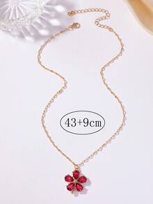 1 pieza Collar con colgante floral versátil, clásico y casual de moda para mujer - Multicolor - Ver 5