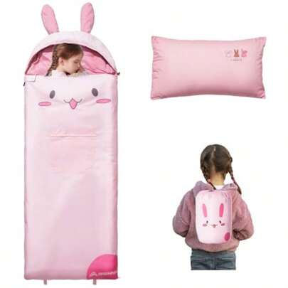 BISINNA Sleeping Bag with Pillow 3 Season Envelope Sleeping Bag for Hiking Backpacking for Boys Girls