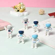 3/6个迷你宇航员橡皮擦，趣味3D宇航员橡皮擦，3D拼图设计，寓教于乐的学习用品和派对小礼物 - 彩色 - 查看 2