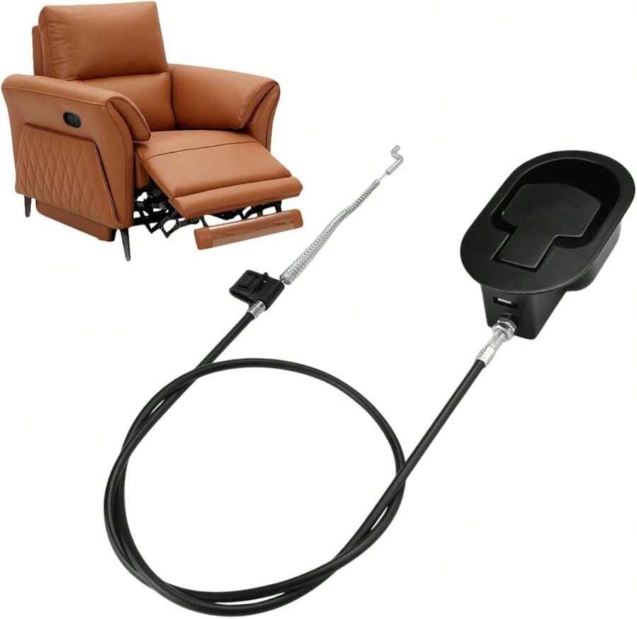 Saycker Sofa Chair Recliner Release Pull Handle, Universal Metal Recliner Release Pull Handle Replacement Parts With 38'' Cable For Most Couch Sofa Chair, Exposed Cable Length 472" - ColorA - View 1