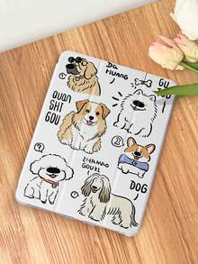 1个卡通小狗彩绘平板电脑保护套，兼容iPad Mini4/Mini5/Mini6/Mini7/Air/Air2/9.7/10.2/10.5/Air4/Air5/10.9/Pro 11英寸/第十代/Air 11英寸(M2)-2024/Pro 11英寸(M4)-2024/Air 11英寸(M3) 2025/(A16) 11英寸第十一代2025，Galaxy Tab A8 10.5英寸2022。包含笔槽、三折支架、TPU软边保护、磁吸式睡眠/唤醒功能，插画/可爱/趣味/个性化设计。 - 彩色 - 查看 3