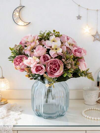 1/3pcs Artificial Peony Mixed Flower Decor, Wedding Bridal Bouquet, School Seasonal Classroom Decor, Home Vase Decor, Restaurant Bedroom Floral, Garden Outdoor Holiday Birthday Party Decoration