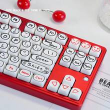 Cute Red & Black Theme Keycaps, MOA Profile, PBT Material, Dye-Sublimation, Compatible With 60-108 Keys Mechanical Keyboards - View 3