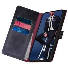 For Samsung Galaxy A21S, Black PU Leather Wallet Flip Cover Case With Kickstand And Card Slots - Black - View 6