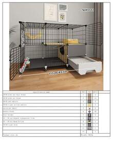 3-Tier Cat Cage With Drawer Litter Box, Assembled Metal Cat Cabinet, Pet Fence, Suitable For Kittens And Small Cats, Easy To Install - Multicolor - View 18