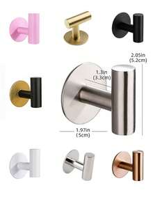 1pc/2pcs/4pcs Adhesive Suction Cup Hooks, Stainless Steel Strong Hooks, No Drilling Bathroom Key Holder Hooks, Hat Holder Sticky Hooks, Damage-Free Wall Hooks, Strong Adhesive Hooks, Stainless Steel Bathroom Hooks, Durable, Waterproof, Rust-Proof - Multicolor - View 10