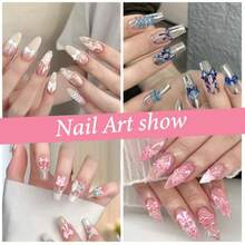 3Pcs Silicone Nail Molds 3D Bow Charms Nail Mold Carving Template Stencil For Women Nails Art Fingertip Decoration Transparent Resin Craft Accessories - Trong sáng - Xem 5
