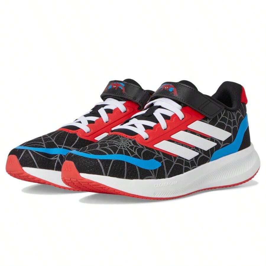 Adidas Kids Marvel Spider-Man Run Falcon Shoes (Little Kid) | | Kids Sneakers - Đen/Trắng/Hồng ngọc nguyên chất - Xem 1