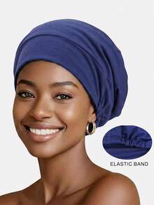 1pc Women's Satin Lined Sleep Cap/Hair Bonnet, Suitable For Daily Use - Multicolor - View 4