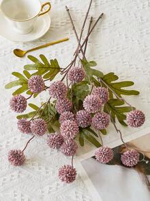 3支仿真植物，50厘米迷你蒲公英塑料假花茎，丝绸仿花茎，适合家居客厅卧室装饰，仿真植物，秋季装饰，房间摆设，桌面装饰，花园装饰，房间装饰，情人节礼物 - 紫丁香色 - 查看 6