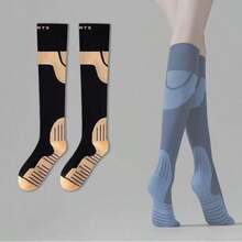 2 Pairs/3 Pairs Women Sports Muscle Compression Socks, Knee-High Athletic Socks, Functional Sports Fitness Cycling Running Socks, Slimming Leg, Anti-Slip Shock Absorption, Suitable For Pregnant Women, Nurses And Active Women - Multicolor - View 9