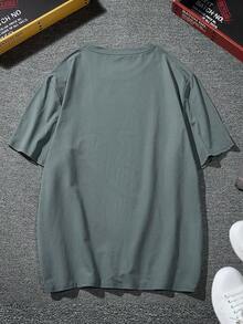 Camiseta de manga corta estampada con patrón geométrico para hombre Manfinity Homme - Gris Claro - Ver 2