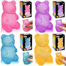 1/4个软糖泡泡糖图案减压玩具，可爱小熊挤压球，麦芽填充挤压玩具，成人儿童感官玩具，减压球，生日派对礼物 - 彩色 - 查看 8