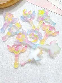 10/20/30 pièces Accessoires en résine de baguette magique cristal transparent dégradé, Pinces à cheveux DIY, Coiffes, Tasses, Porte-clés, Pendentifs, Décorations - Multicolore - Voir 2