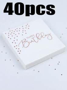 40/20/1 chiếc khăn ăn dùng một lần cho tiệc sinh nhật, bộ đồ ăn dùng một lần, kích thước 10*10 inch, khăn ăn 3 lớp dày dặn, thấm hút tốt, khăn ăn tráng miệng mạ vàng hồng sang trọng, trang trí tiệc tối cho phái nữ, ngày Valentine, đám cưới, sinh nhật. - Xem 11