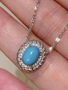 1pc Elegant Cubic Zirconia Pendant Necklace, Valentine's Day Gift, Wedding Jewelry - 1# - View 5