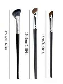 3件套鼻部轮廓刷和高光刷套装，斜角轮廓扇形刷，超细鼻影/眼影晕染刷，柔软刷毛，精准化妆工具，化妆刷套装，化妆刷套装，化妆刷套装，全套化妆工具，化妆刷套装，全套化妆工具，化妆刷套装，化妆刷套装，化妆刷套装，化妆礼盒套装 - 黑色 - 查看 8