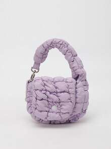 1 件装多色纯色/豹纹迷你包 + 带衬垫荷叶边装饰，尼龙/涤纶柔软衬垫材质，手提可拆卸，按扣闭合，甜美时尚个性迷你腋下包 - 彩色 - 查看 18