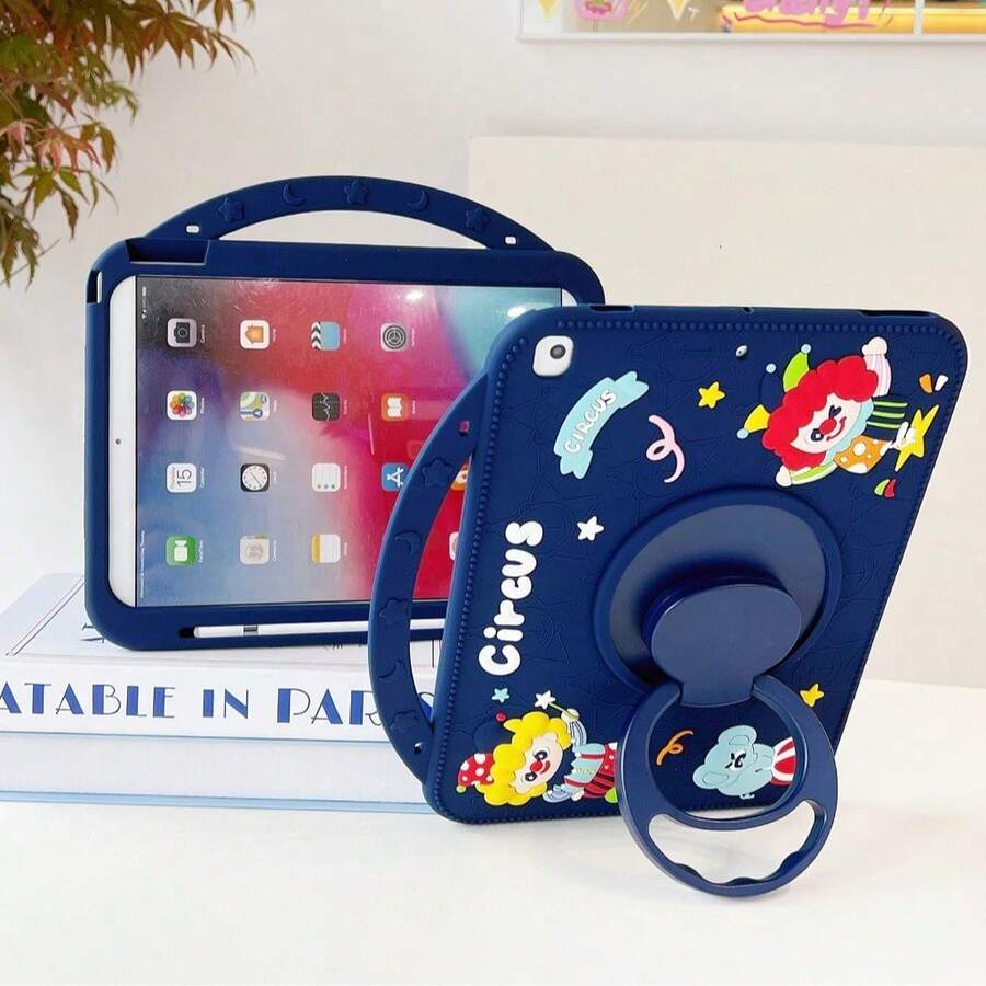 Cute Shockproof Silicone Soft Case With 360° Rotating Stand, Suitable Compatible With Ipad (10th Gen) / 11 1A16 (2025) - Multicolor - View 1