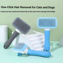 Pet Grooming Brush With One-Push Clean Button, Effective Shedding & Massage Tool For All Pet Hair Types - View 8