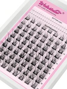 Waloshow D Curl naturliga lösögonfransar, 10-16 mm fransremsa med 5-6 mm bas, spetsiga naturliga fransar, D Curl gör-det-själv-ögonfransförlängningskit, individuellt lösögonfransset, tunt osynligt fransband - D - Visa 4