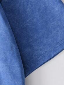 青少年男孩卡通印花圆领短袖T恤，酷炫趣味新款式，春夏皆宜 - 藍色 - 查看 5