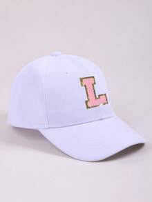 1pc Children's 26 Letter Pattern White Baseball Cap, Fashionable Sports Sun Hat Suitable For Kids School And Casual Wear, Adjustable Baby Baseball Cap - Multicolor - View 13