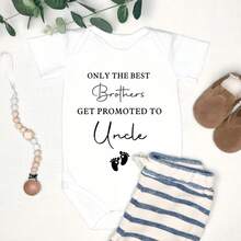 Baby Bodysuit Uncle Promotion Print Pure Cotton Non-Irritating Snap Closure Breathable Stretchy Cute Print Perfect For Gifting & Everyday - trắng - Xem 3