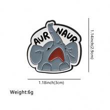 卡通大象考拉奶牛珐琅徽章趣味动物语录胸针翻领别针徽章背包服装配饰时尚珠宝朋友礼物 - 黑色 - 查看 18