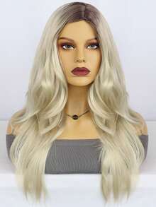 Tóc giả dài xoăn màu ombre xám/nâu/vàng, chất liệu tổng hợp chịu nhiệt, kiểu rẽ ngôi giữa/mái, kiểu tóc giả châu Âu thích hợp cho cosplay và tiệc tùng. - Nhiều màu - Xem 13