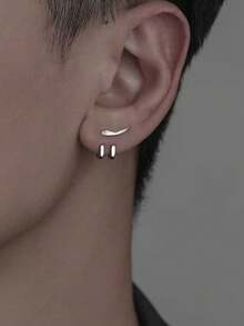 1对男女通用朋克风可拆卸耳环，百搭情侣礼物首饰 - 耳環 - 查看 2