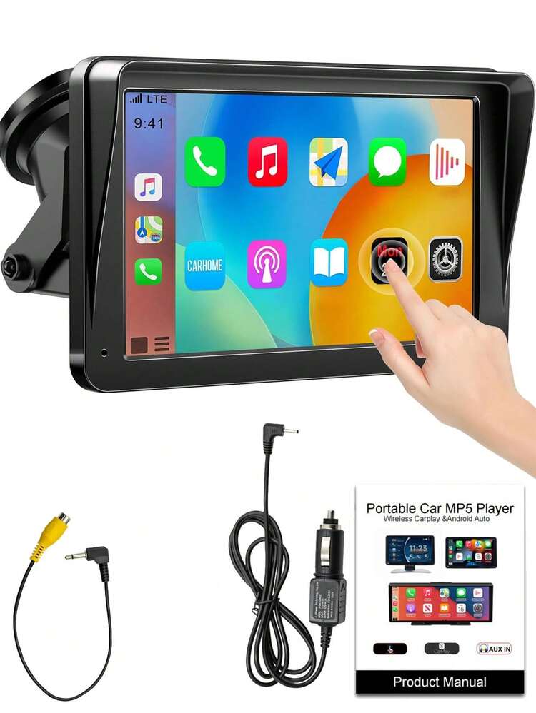 Reproductor inalámbrico de 7 pulgadas con Apple CarPlay y Android Auto, manos libres Bluetooth/espejo de pantalla/navegación/control de voz/tarjeta TF/AUX, adecuado para automóviles, camiones, SUV - A - Añade 11