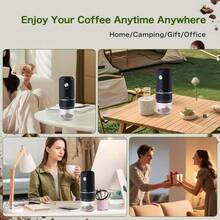 Portable Burr Coffee Grinder, Rechargeable Electric Coffee Bean Grinder With Adjustable Coarseness, Cordless Small Espresso Coffee Mill For Home Use, Travel, Camping, Office (Black) - Black - View 2