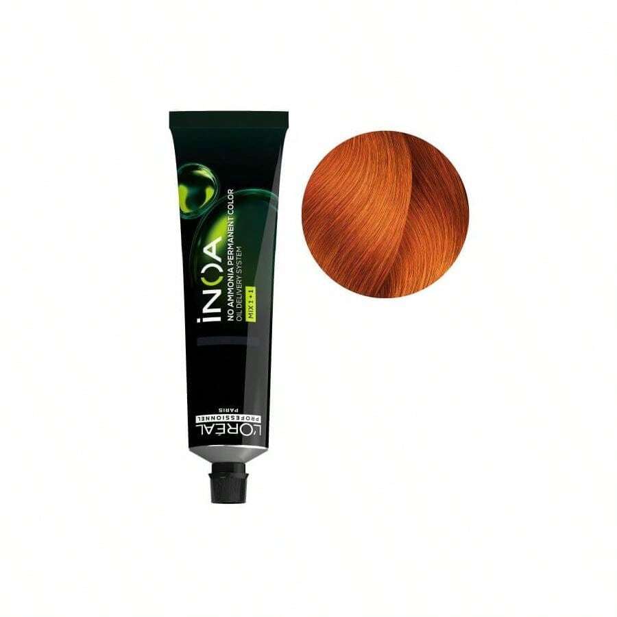 L'Oreal L'Oréal INOA 7.44 Rubio Medio Cobrizo Intenso 60 g – Tinte Permanente Profesional Sin Amoníaco - Kit de permanente para el cabello - Ver 1