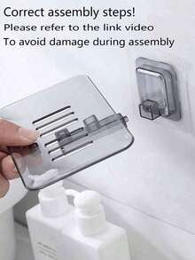 1pc Transparent Self-Adhesive Wall-Mounted Punch-Free Plastic Soap Dish For Bathroom - Multicolor - View 3