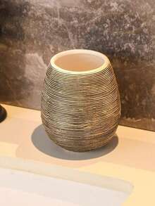 1 pieza Vaso de enjuague de cerámica vintage de gran capacidad, resistente al desgaste y duradero, con borde suave e interior esmaltado - Talla única - Ver 1