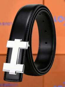 Thắt lưng nam cao cấp, khóa trơn, khóa chữ H mạ vàng/bạc, kiểu dáng công sở thường ngày, thời trang và đa năng. - Nhiều màu - Xem 11