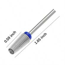 Broca de taladro de uñas 5 en 1, broca multiusos de carburo para uñas acrílicas, geles duros, eliminación de cutículas, vástago de 3/32" - Azul - Ver 4
