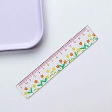 Bộ 4 thước kẻ trong suốt họa tiết hoa, thước acrylic 5,91 inch, đồ dùng học tập và văn phòng phẩm. - Mảnh duy nhất - Xem 2