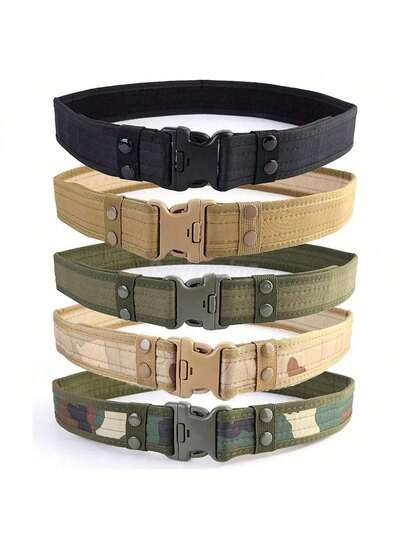 1条军用牛津布腰带，男士帆布户外裤腰带，迷彩尼龙泡沫训练运动多功能男士腰带，耐用高品质腰带，迷彩战术腰带