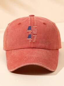 1pc Unisex Adjustable Vintage Washed Baseball Cap, Casual Outdoor Hat With US Flag Print, Suitable For Spring, Summer, Camping, Fishing, Daily Matching,Beach,Vacation - B - View 3