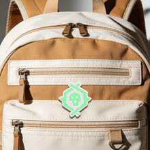 1pc Geometric Green Skull Enamel Brooch, Punk Style Badge, Clothing Accessory, Suitable For Backpack And Jacket Decoration, Game-Themed Collectible, Great Gift, Durable And Sturdy, Wearable All Year Round, Unisex - Cadet Blue - View 4