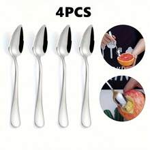 2/4/8pcs Stainless Steel Serrated Fruit Spoons, Grapefruit Spoons, Ice Cream Spoons, Durable & Reusable, Dishwasher , Suitable For Restaurant And Home Use, 6.57 Inches, Silver - Silver - View 8