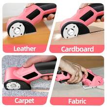 无线USB电动剪刀，2000mAh可充电纸板切割器，重型布料剪刀，带LED灯，电动旋转切割器，适用于皮革、地毯、塑料切割，可用于缝纫、DIY；纸板切割器；电动裁纸剪刀 - 圣诞节送给亲朋好友的实用贴心礼物 - 彩色 - 查看 6