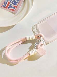 一套时尚简约清新闪亮蓝/粉/紫星形手机挂饰，纯黄色编织手机挂绳配件 - 彩色 - 查看 3