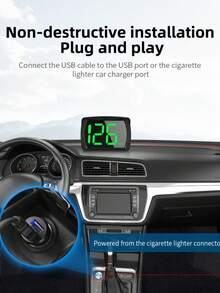Digital Speedometer (MPH) For Cars, Golf Carts Universal HUD Head-Up Display Speed Meter With Large LED Font, Plug And Play, Suitable For Sedans, Trucks, SUVs And All Vehicles - A - View 5