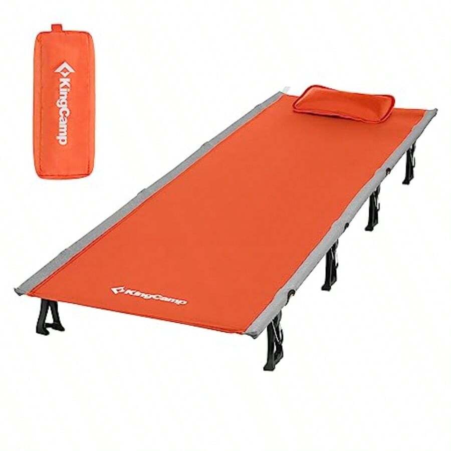 KingCamp - Cuna de Camping Plegable portátil Resistente Ultraligera para Adultos Tienda de campaña Senderismo mochilero Viajes Interior Exterior Interior Interior Interior Campamento - Naranja - Ver 1